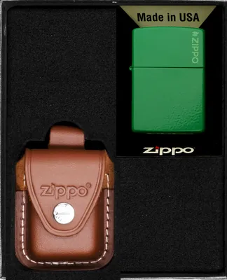 Produktbild von Feuerzeug-Set ZIPPO  GOLF GREEN MATTE LOGO Geschenk No4
