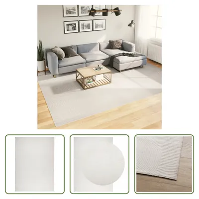 Produktbild von The Living Store Teppich IZA Kurzflor Skandinavischer Look Creme 240x340 cm