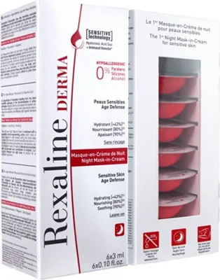 Obrázek produktu pro Noční krémová maska pro citlivou pleť Derma Night Mask-in-Cream 6 x 3 ml
