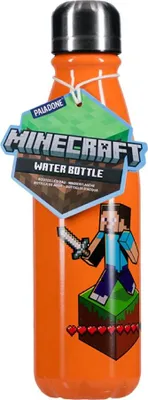 Produktbild von Paladone - de wiederverwendbare Wasserflasche de Aluminium mit Schraubverschluss de, 600 ml, offiziell lizenziert de Minecraft fr Gaming, Reisen, Schule und Bro.