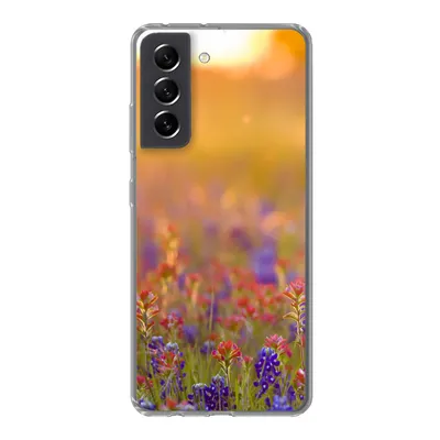 Produktbild von MuchoWow® Handyhülle Schutzhülle Hülle für Samsung Galaxy S21 FE Blumen - Gold - Sonne Silikon Softcase Handy Hülle - Mobiltelefonhülle