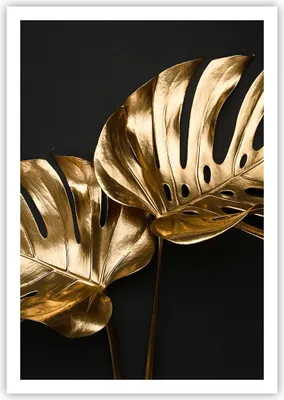 Produktbild von Poster - Poster ohne Rahmen - Golden Blätter Monster - 70x100 cm - Wand Bild - Wanddeko - Wandbilder - Kunstposter - Wandposter - Bilder - Kunstdruck - Wanddekoration - Wandbild - P2XPA70x100-4735
