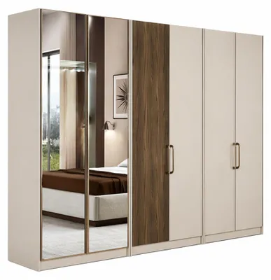 Produktbild von Moderner Beiger Kleiderschrank Designer Schlafzimmer Schränke