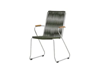 Image de Bois chaise de jardin empilable vert.