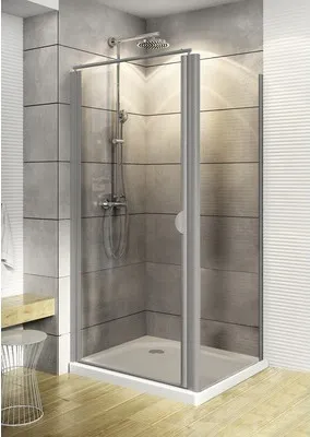 Immagine prodotto di Porta a battente con pannello laterale SCHULTE Sunny ExpressPlus 80x80 cm profilo in vetro trasparente colore alluminio