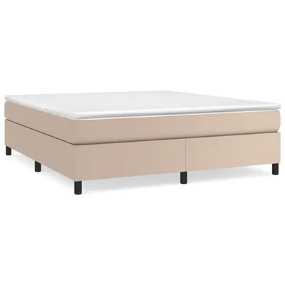 Image de vidaXL Sommier boxspring brun cappuccino 160x200 cm similicuir
