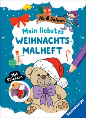 Obrázok produktu pre Ravensburger book Activity Mein liebstes Weihnachtsmalheft mit Stickern ab 4 48897