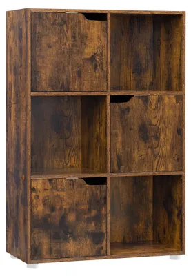 Immagine prodotto di Librerie - Scaffali per libri - Librerie in legno - Libreria a colonna con 6 scomparti e ante