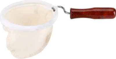 Obrázok produktu pre Opakovane použiteľné flanelové sitko na kávu s drevenou rukoväťou (veľké)