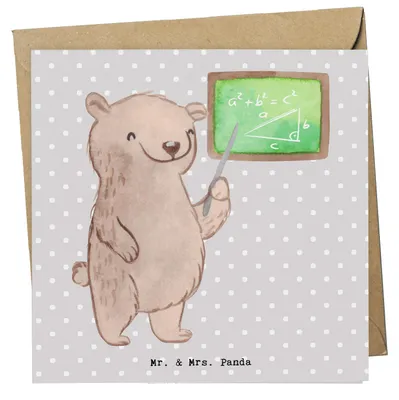 Produktbild von Mr. & Mrs. Panda Glückwunschkarte Mathematiker Herz - Grau Pastell - Geschenk, Uni, faltkarte, anlasskarte, doppelkarte, Master, Mathe Vorlesung, Bachelor, Grußkarte