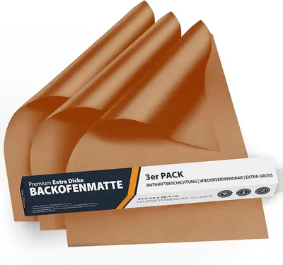 Produktbild von Dauerbackfolie - Antihaftbeschichtet und wiederverwendbar - Für Backofen und Grill - 3er Pack