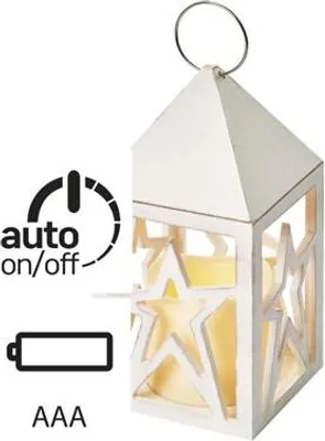 Obrázok produktu pre LED LATERNE STAR, 3xAAA, teplá biela, časovač, 20,5 cm