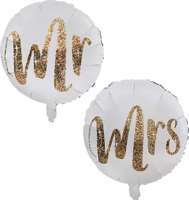 Produktbild von Oblique Unique Folien Luftballons Mr. und Mrs. Folienballons Hängedekoration Paar Ballons für JGA Hochzeits Deko