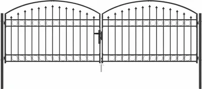 Immagine prodotto di vidaXL Cancello da recinzione ASSEN 401 x 175,5 cm in acciaio grigio, chiudibile a chiave