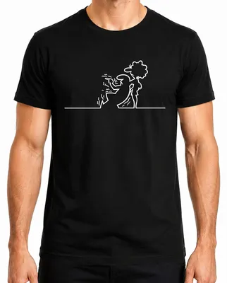 Produktbild von La Linea Balum Strichmaennchen Osvaldo Cartoon Retro Cavandoli Herren T-Shirt, Schwarz, L