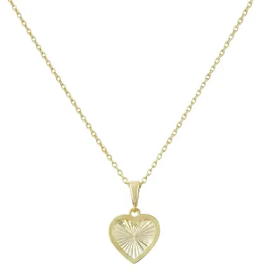 Produktbild von 375 Echtgold Halskette mit facettiertem Herz Anhänger Damen