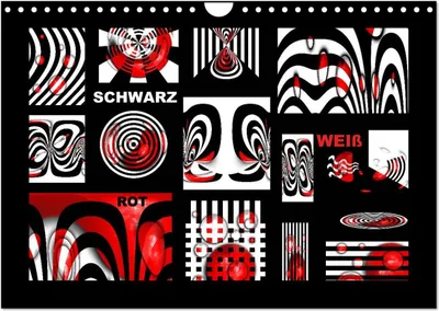 Produktbild von SCHWARZ, WEIß, ROT (Wandkalender 2025 DIN A4 quer), CALVENDO Monatskalender