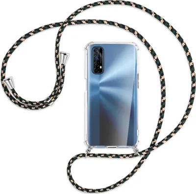 Produktbild von Handykette Backcover-Schutzhülle mit Band (Metall silberfarben) für Realme 7 (RMX2151) - camouflage