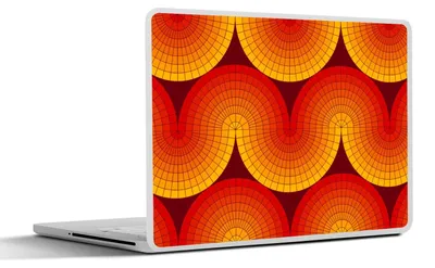 Produktbild von MuchoWow® Laptop Aufkleber Sticker Cover Design - Retro - Rot - Abstrakt 30x21 cm - Sticker für Laptop - Selbstklebend