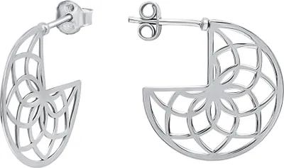 Produktbild von V Creolen 925/- Sterling Silber 2,0cm Silbergrau ohne Stein 301220090