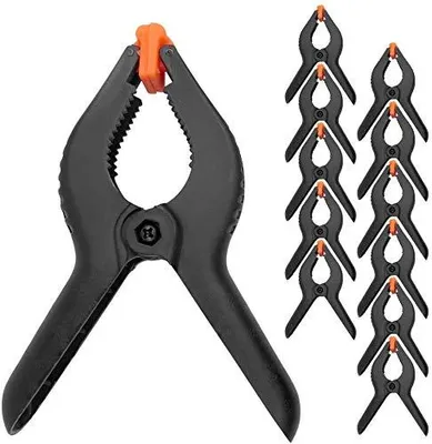 Image de TRANKIELO® - 10 pinces à ressort en plastique robuste - 15 cm (6 pouces) pour studio photo et travail du bois - qualité durable