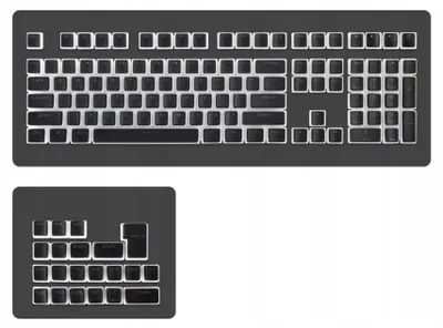 Produktbild von KBcustom PBT Pudding Keycaps 129er Set für Mechanische Tastaturen Schwarz
