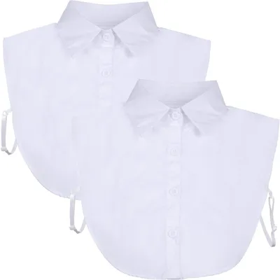 Imagen del producto de Cuello desmontable - Cuello de algodón - 2 unidades - Ideal para camisas - Transpirable - Fácil de lavar - Falso cuello