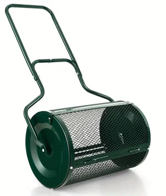 Immagine prodotto di Spandiconcime - Spandiconcime per compost - Carro spandiconcime - Spandiconcime per prati - Spandiconcime per giardini - Contenitore in rete metallica