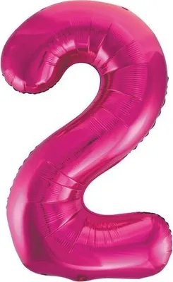 Produktbild von Unique Folienballon Zahl 2 pink, ca. 86 cm groß, für Helium und Luft geeignet