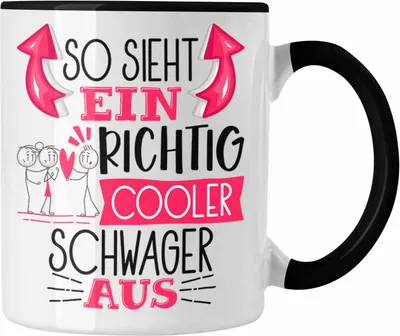Produktbild von Trendation - So Sieht Ein Richtig Cooler Schwager Aus Geschenk Tasse Lustiger Spruch Geschenkidee (Schwarz)