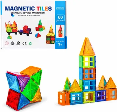 Obrázok produktu pre Magnetická stavebnica - 60 ks – Magnetic Tiles