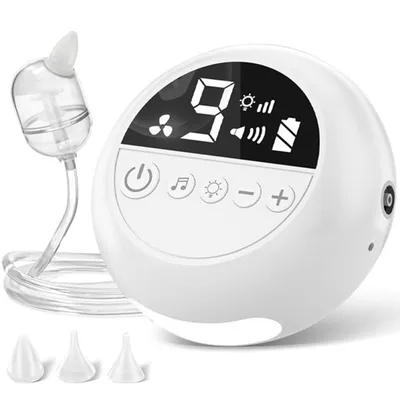 Produktbild von Elektrischer Baby Nasensauger, Elektrischer Nasensauger mit 9 Saugstufen, Musik und Lichteffekten, wiederaufladbar
