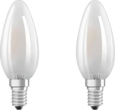 Productafbeelding van 2 x Osram LED Filament Leuchtmittel Kerze Star 4W = 40W E14 matt FS 470lm Warmweiß 2700K