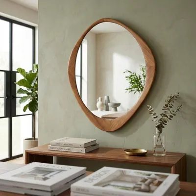 Produktbild von Massivholz Wandspiegel MATA 90 cm Natur Eichenholz-Design