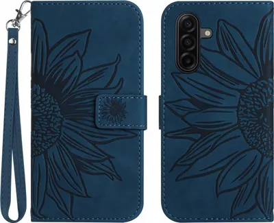 Produktbild von Samsung Galaxy S26 Hülle - Coverup Sonnenblume Klapphülle mit Schlüsselband - Blau