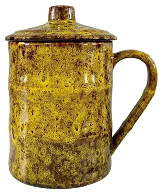 Immagine prodotto di Tazza in Vetroceramica con coperchio, 750 ml, colore giallo, modello "Jumbo", design in bambù