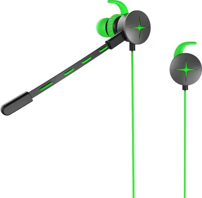 Productafbeelding van Gaming-hoofdtelefoon met 3,5 mm aansluiting en afneembare microfoon. Draadloze stereo-hoofdtelefoon, groen