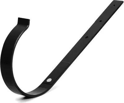Produktbild von Dachrinnenhaken aus Metall, gerade Ø 75 mm, Schwarz RAL 9005