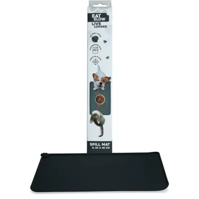 Image de Eat Slow Live Longer Spill Mat S Grey (mangez lentement, vivez plus longtemps)
