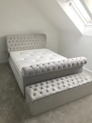 Produktbild von Englisches Designer Schlafzimmer Polster Betten Doppel Bett Hotel Chesterfield