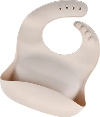 Produktbild von Zayno® Silikon-Lätzchen "Tischlein Deck Dich" in Muschelbeige