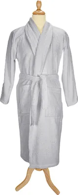 Immagine prodotto di A&R 025.50 | Accappatoio da uomo con collo a scialle /  Oeko-Tex - Colore: Grigio chiaro - Taglia: 3XL
