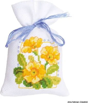 Produktbild von Vervaco Kräutertütchen "Frühlingsblumen", 3er Set, Zählmuster