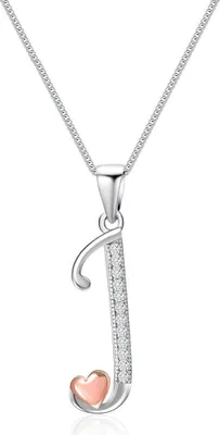 Produktbild von Mesovor Initiale Kette Silber 925 mit Zirkonia Buchstabe-J