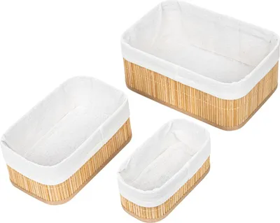 Obrázek produktu pro Bambusový úložný košík, sada 3 ks