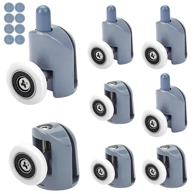 Produktbild von Solidchoice – Set mit 8 Schwenkrollen für Duschkabinentüren, 23 mm