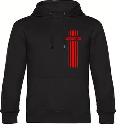 Produktbild von multifanshop Kapuzen Sweatshirt - Kaiserslautern - Streifen, schwarz, Größe L