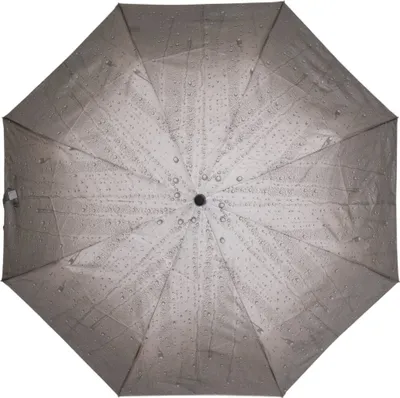 Image de Parapluie de poche télescopique avec housse de protection ø100 cm avec motif de goutte imperméable au vent Marron