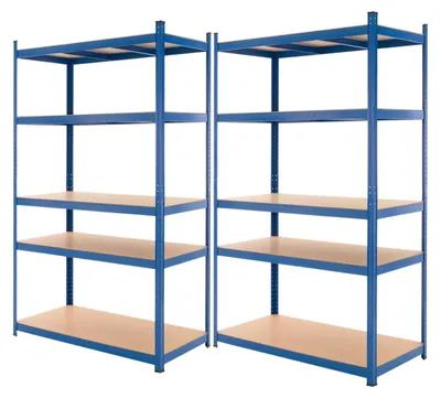Produktbild von Lagerregal Werkstattregal Kellerregal - 200 x 100 x 50 cm - 5 Böden - Blau - Für Keller und Werkstatt