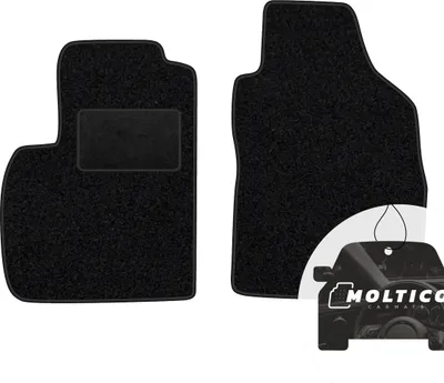 Produktbild von moto-MOLTICO Vorne Fußmatten Auto Velours Autoteppiche Schwarz Automatten Set 2-teilig passend für Fiat Panda 2 2003-2012